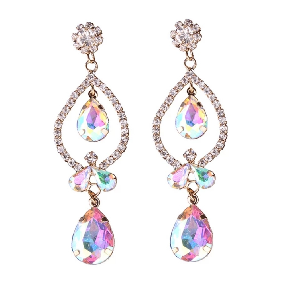 Wedding Earrings Dangle Teardrop Chandelier Prom Bridesmaid Bridal Jewelry